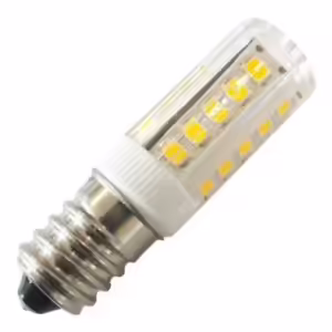 Produto: Lâmpada LED para geladeira Tipo de Soquete: E14 Cor da Luz: Branco Frio Temperatura de Cor: 6000K Potência: 3W Tensão: 220V Material: Corpo em plástico e base metálica Formato: Tubular Dimensões: Aproximadamente 6 cm de comprimento e 1.5 cm de diâmetro Eficiência Energética: Alta eficiência, consumo reduzido de energia Vida Útil: Longa durabilidade, estimada em 25.000 horas Tecnologia: LED SMD (Surface-Mounted Device) Aplicação: Ideal para uso em geladeiras, freezers e outros eletrodomésticos que utilizam soquete E14 Características Adicionais: Resistente a baixas temperaturas, iluminação instantânea ao ligar, não emite calor significativo, livre de mercúrio e outras substâncias tóxicas, não emite radiação ultravioleta (UV) nem infravermelha (IV), baixo índice de manutenção e substituição.