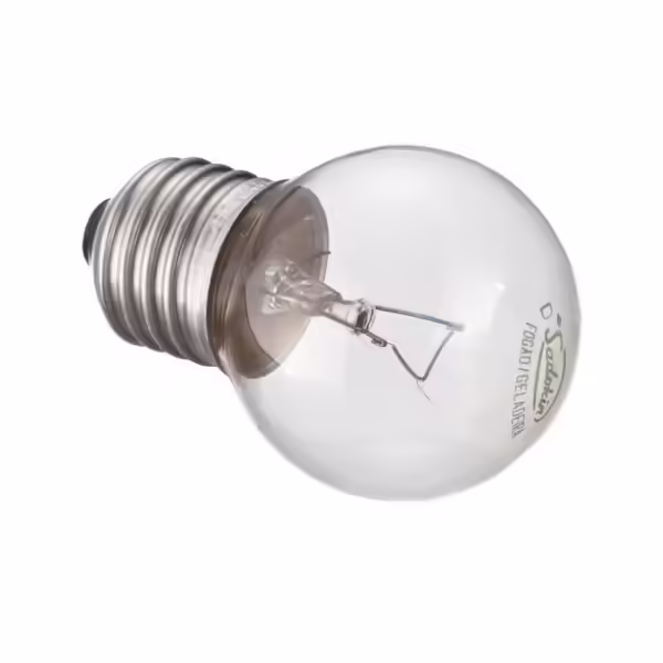 **Produto:** Lâmpada Para Refrigerador 15W 41000950 **Descrição:** A Lâmpada Para Refrigerador 15W 41000950 é um componente essencial para a iluminação interna de refrigeradores, proporcionando visibilidade clara e eficiente dentro do eletrodoméstico. Esta lâmpada é projetada especificamente para suportar as condições de umidade e baixas temperaturas encontradas dentro de refrigeradores. **Características Técnicas:** - **Potência:** 15 Watts - **Voltagem:** 127V ou 220V (verificar especificação na embalagem) - **Tipo de Base:** E14 (rosca fina) - **Material:** Vidro transparente - **Formato:** Esférico - **Diâmetro:** Aproximadamente 45 mm - **Comprimento:** Aproximadamente 70 mm - **Temperatura de Cor:** Branco quente - **Vida Útil:** Aproximadamente 1000 horas - **Aplicação:** Exclusiva para refrigeradores - **Marca:** D'Sadokyn **Características Funcionais:** - **Iluminação Eficiente:** Proporciona uma iluminação clara e uniforme dentro do refrigerador, facilitando a visualização dos alimentos e itens armazenados. - **Resistência a Baixas Temperaturas:** Desenvolvida para funcionar eficientemente em ambientes de baixa temperatura, garantindo durabilidade e desempenho. - **Fácil Instalação:** A base E14 de rosca fina permite uma substituição rápida e fácil, sem a necessidade de ferramentas adicionais. - **Compatibilidade:** Compatível com a maioria dos modelos de refrigeradores que utilizam lâmpadas de 15W com base E14. **Categoria do Produto:** - **Categoria Principal:** Eletrodomésticos - **Subcategoria:** Acessórios para Refrigeradores - **Tipo de Produto:** Lâmpadas para Refrigeradores **Atributos do Produto:** - Potência: 15W - Voltagem: 127V ou 220V - Base: E14 (rosca fina) - Material: Vidro transparente - Formato: Esférico - Diâmetro: 45 mm - Comprimento: 70 mm - Temperatura de Cor: Branco quente - Vida Útil: 1000 horas - Aplicação: Refrigeradores - Marca: D'Sadokyn