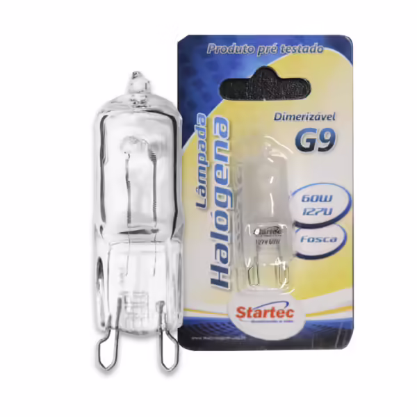 **Produto: Lâmpada G9 Halógena 60W Bipino Transparente 2700K Luz Quente 110V** **Descrição Detalhada:** - **Tipo de Lâmpada:** Halógena - **Modelo:** G9 - **Potência:** 60W - **Base:** Bipino - **Tensão:** 110V - **Temperatura de Cor:** 2700K (Luz Quente) - **Cor da Luz:** Luz Quente - **Material:** Vidro Transparente - **Dimensões:** Aproximadamente 4,3 cm de comprimento - **Dimerizável:** Sim, permite ajuste de intensidade luminosa - **Vida Útil:** Aproximadamente 2000 horas - **Fluxo Luminoso:** Aproximadamente 800 lúmens - **Índice de Reprodução de Cor (IRC):** 100, proporciona uma excelente reprodução das cores - **Uso Recomendado:** Ideal para iluminação decorativa, lustres, arandelas e abajures - **Eficiência Energética:** Menor que lâmpadas LED, mas com maior qualidade de luz - **Certificação:** Produto pré-testado garantindo qualidade e segurança - **Marca:** Startec **Características Técnicas:** - **Conexão:** Pinos G9 para fácil instalação e substituição - **Formato:** Cilíndrico compacto com base bipino - **Acabamento:** Transparente, permitindo uma luz clara e brilhante - **Compatibilidade:** Projetada para uso em luminárias que suportam lâmpadas G9 - **Resistência:** Boa resistência a variações de tensão - **Peso:** Leve, facilitando a manipulação e instalação **Funcionalidade:** - **Iluminação de Alta Qualidade:** Proporciona uma luz quente e acolhedora, ideal para ambientes internos. - **Versatilidade:** Pode ser utilizada em diversos tipos de luminárias, desde decorativas até funcionais. - **Dimerização:** Permite o ajuste da intensidade da luz conforme a necessidade do ambiente. - **Durabilidade:** Vida útil de aproximadamente 2000 horas, oferecendo uma boa durabilidade para lâmpadas halógenas. **Categoria do Produto:** - **Iluminação** - **Lâmpadas Halógenas** - **Lâmpadas Bipino** - **Iluminação Decorativa** - **Lâmpadas Dimerizáveis** **Atributos do Produto:** - **Tipo de Lâmpada:** Halógena - **Modelo:** G9 - **Potência:** 60W - **Base:** Bipino - **Tensão:** 110V - **Temperatura de Cor:** 2700K - **Cor da Luz:** Luz Quente - **Material:** Vidro Transparente - **Dimensões:** 4,3 cm de comprimento - **Dimerizável:** Sim - **Vida Útil:** 2000 horas - **Fluxo Luminoso:** 800 lúmens - **IRC:** 100 - **Marca:** Startec